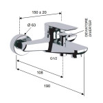 Remer INFINITY I05 浴缸盆水龍頭 (鍍鉻色)